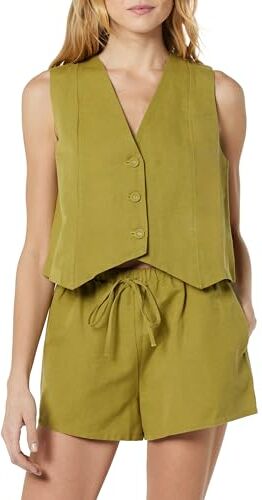 The Drop ESMA Linen Vest Gilet, Olio d'oliva, XL