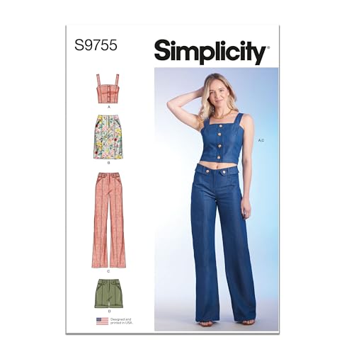 Simplicity Maglia, gonna, pantaloni e pantaloncini da donna, U5 (16-18-20-22-24)