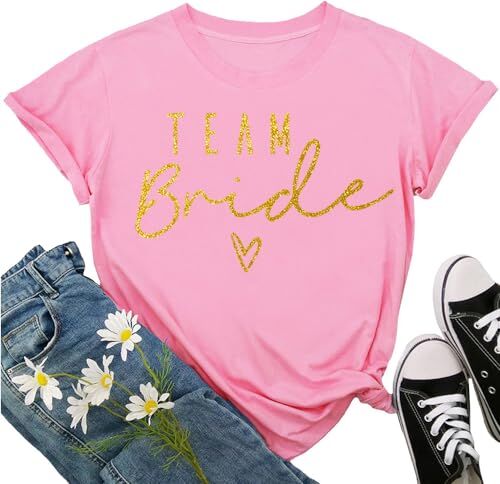 JPHCHSC Donne Team Bride To Be Squad t-Shirt EVJF Hen Party Addio al Nubilato Ragazza Matrimonio Femminile Top Tees 039