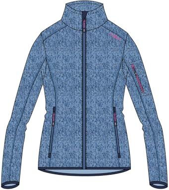 CMP Giacca In Knit-tech da Donna, Blu (Provenza Sky), 48