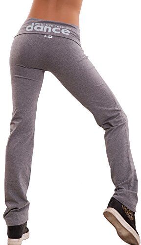 Toocool Pantaloni Donna Tuta Dance Sport Fitness Elastici Cotone Vita Bassa Nuovi CH93 [XL,Grigio]