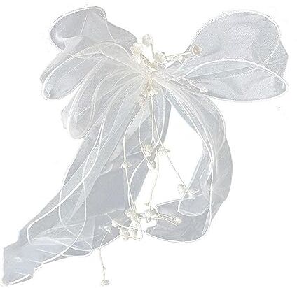 PLGEBR Nuovo abito da sposa copricapo filato netto clip fatto a mano clip velo bellissimo G3N8 tornante onda maglia fiocco tempera velo laterale bianco