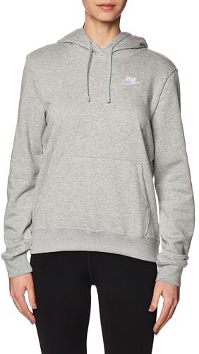 Nike Sportswear Club Fleece Felpa con Cappuccio Donna Dk Grey Heather/White Taglia M