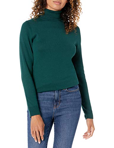 Amazon Essentials Maglione A Collo Alto E Maniche Lunghe Leggero con vestibilità Classica (Taglie Forti Disponibili) Donna, Verde Bosco, L