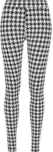 Urban Classics Ladies Soft Aop Leggings, Pantaloni Donna, Nero (Blackhoundstooth), 4XL