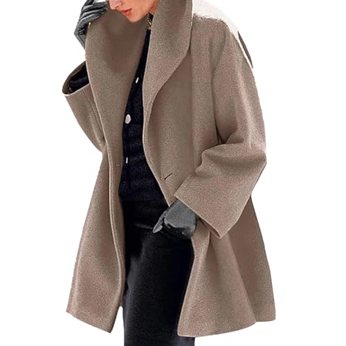 Huaxingda Trench da donna Giacca calda cappotto invernale,Giacca medio-lunga con maniche lunghe, cappotti oversize Trench per la stagione fredda