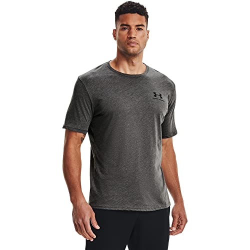 Under Armour UA Sportstyle LC SS Maglietta, Charcoal Medium Heather, M Uomo