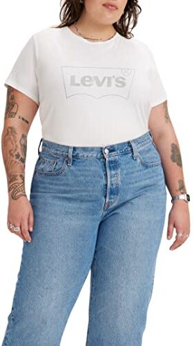 Levis Plus Size Perfect Tee, T-shirt Donna, Batwing Shine Bw Bright White, 1XL