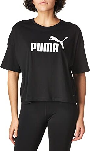 Puma PUMHB # Ess Cropped Logo Tee Crop Top, Donna,  Black, XL