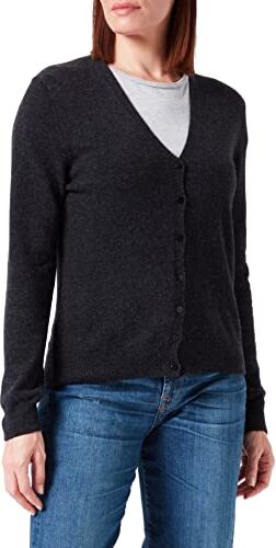 United Colors Of Benetton Cardigan M/L  Manica Lunga, Grigio Scuro 508, L Donna