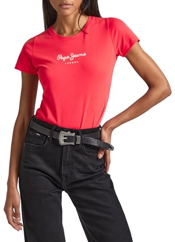 Pepe Jeans New Virginia Ss N, T-shirt Donna, Rosso (Crispy Red),XL