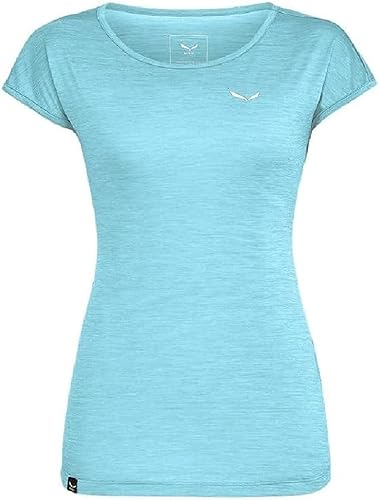 Salewa Puez Melange Dry W S/S Tee T-Shirt, air blue melange, L Donna