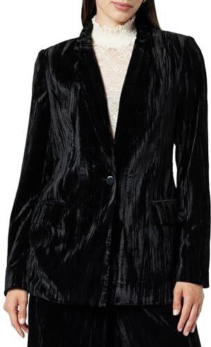 The Drop Blazer da Donna, Blake, Lungo, in Velluto Nero, XS