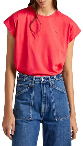 Pepe Jeans Bloom T-Shirt, Rosso (Crispy Red), XL Donna