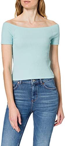 Urban Classics Maglietta Da Donna Con Spalle Scoperte e Maniche Corte, Maglietta a Maniche Corte, Donna, Blu (Sea Blue), 4XL