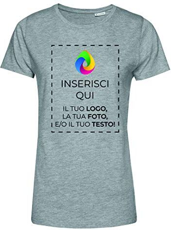 Teetaly Maglietta T-Shirt Donna con Stampa Personalizzata (Grigio, M)