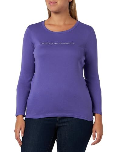 United Colors Of Benetton T-Shirt M/L  Manica Lunga, Viola 30F, XS Donna