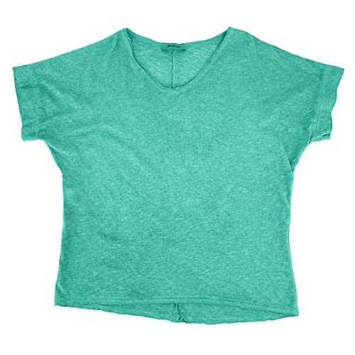 JOPHY & CO. T-Shirt Maglietta Donna Maniche Corte 100% Cotone (cod. 9051) (S, Verde Melange)