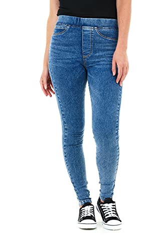 M17 Women Ladies Denim Jeans Jeggings Skinny Fit Classic Casual Trousers Pants with Pockets (24, Acid Blue) Donna, Aderenti, Stile, Tasche, Blu Acido, 54