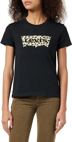 Levis The Perfect Tee Maglietta, Batwing Leopard Caviar, XL Donna