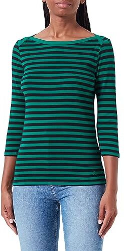 United Colors Of Benetton T-shirt M/L , T-shirt Donna, Righe Verde Scuro E Nero 7u3, L