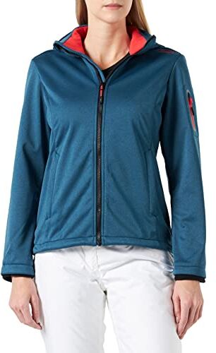 CMP Giacca melange in softshell da donna con cappuccio removibile, Lake Mel., 48