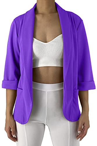 JOPHY & CO. Giacca Blazer Donna con Tasche (cod. 5572) (M, Viola)