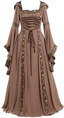 Keerlonno Vestiti Medievali Donna Gotico Vintage Abito di Celtico Carnevale Vestito da Halloween Medieval Abito Medievale Donna Medievale Abiti Rinascimento Lungo Vestiti Rinascimentale Medievali