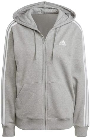 Adidas Top da Donna con Cappuccio, Grigio Erica, XS