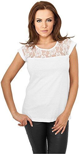 Urban Classics Ladies Top Laces Tee, Maglietta Donna, Bianco (White), L