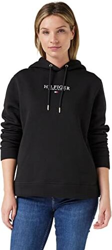 Tommy Hilfiger EXCLUSIVE HILFIGER HOODIE LS, Felpa con cappuccio Donna, Nero (Black), S [Amazon Exclusive]