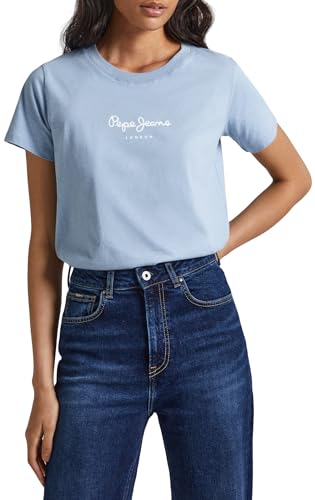 Pepe Jeans Wendys, Maglietta Donna, Blu (Steel Blue),M