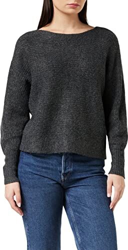 Only ONLDANIELLA L/S Pullover Knt Noos Maglione, Grigio (Dark Grey Melange/W.melangé), S Donna