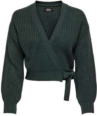 Only Onlbreda Wrap L/S Cardigan Knt Noos Maglione, Green Gables, M Donna