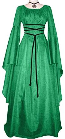 Generico Abito Medievale Da Donna Maxi Vintage Gotico Spalle Scoperte Costume Strega Donna Punk Vintage Vestito Medievale Vittoriano Vestiti Adatto Per Carnevale, Halloween Abito Da Principessa Medievale