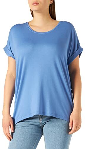 Only Onlmoster S/S O-Neck Top Noos Jrs T-Shirt, Blue Yonder, S Donna