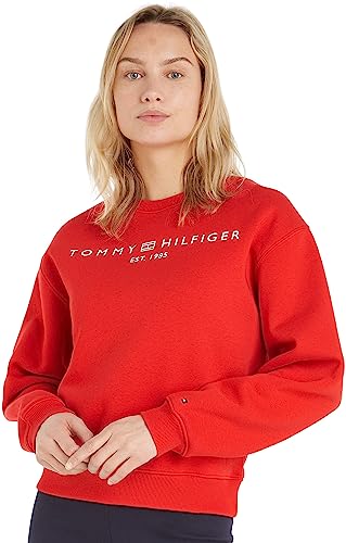 Tommy Hilfiger Felpa Donna senza Cappuccio, Rosso (Fireworks), XXL