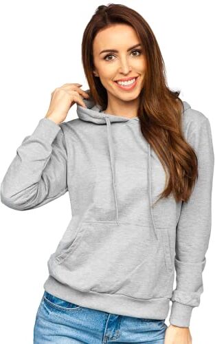 BOLF Donna Felpa con Cappuccio Maglia Manica Lunga Classica Hoodie Tempo Libero Sport Fitness Outdoor Basic Casual Style B20002 Grigio S [A1A]