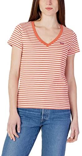 Levis Perfect V-neck, T-shirt Donna, Plain Jane Stripe Burnt Sienna, L