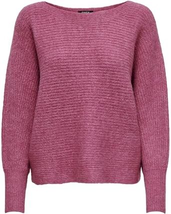 Only Onldaniella L/S Pullover Knt Noos Maglione, Rosa Rapture/Dettagli: mélange, S Donna