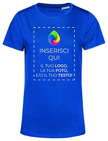 Teetaly Maglietta T-Shirt Donna con Stampa Personalizzata (Blu Royal, M)