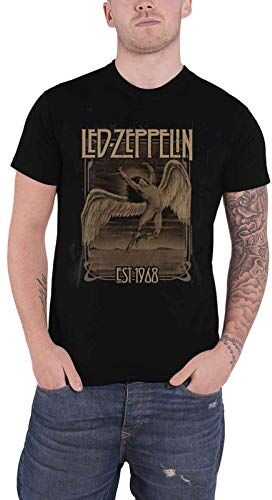 Led Zeppelin T-Shirt # M Unisex Black # Faded Falling