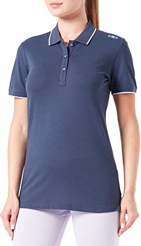 CMP Polo Elasticizzata da Donna, Blue-Cielo, 42