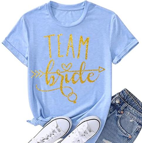 JPHCHSC Moda Donna t-Shirt Sposa Squad Camicette Addio al Nubilato Tshirt da Sposa Team Bride Top Addio al Nubilato Addio al Nubilato Magliette a Maniche Corte 056