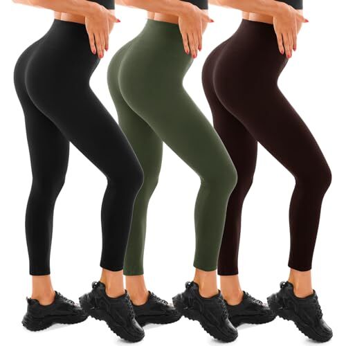 Walifrey Leggings da donna, a vita alta, colore nero, tessuto opaco, per sport, palestra, yoga, XXL