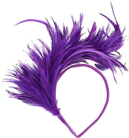 GERRIT Fascia Di Piume Vintage colorato Burlesque Headpiece Flapper Flapper Feather Fancy Fascia Flapper Pantaccio Donna Accessori for capelli Fascia Piume Di Pavone (Color : Purple, Size : Size fits all)