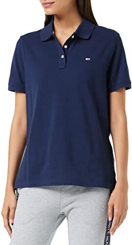 Tommy Hilfiger Tommy Jeans Tjw Slim Maglietta Polo, Blu (Twilight Navy), S Donna