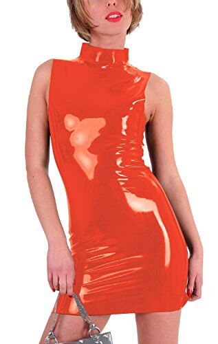Anita Berg Mini abito in lattice con zip, taglia XXL, rosso