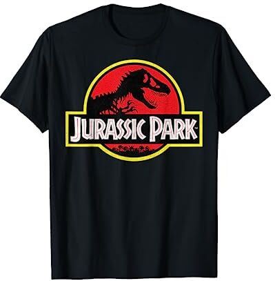 Jurassic Park Distressed Vintage Logo Maglietta