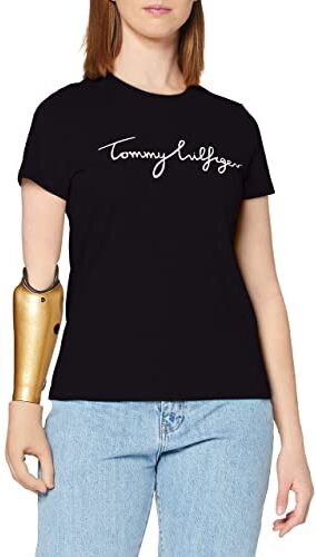 Tommy Hilfiger Heritage Crew Neck Graphic Tee  Maglietta, Nero (Masters Black), XS Donna